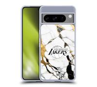 Head Case Designs Licenza Ufficiale NBA Marmo Bianco Los Angeles Lakers Custodia in Gel [Protezione di Grado Militare] Compatibile con Google Pixel 8 PRO