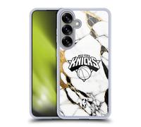 Head Case Designs Licenza Ufficiale NBA Marmo Bianco New York Knicks Custodia in Gel [Protezione di Grado Militare] Compatibile con Samsung Galaxy S25+ E Compatibile con MagSafe