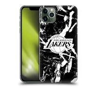 Head Case Designs Licenza Ufficiale NBA Marmo Nero Los Angeles Lakers Custodia Cover Dura per Parte Posteriore Compatibile con Apple iPhone 11 PRO Max