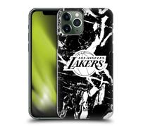 Head Case Designs Licenza Ufficiale NBA Marmo Nero Los Angeles Lakers Custodia Cover Dura per Parte Posteriore Compatibile con Apple iPhone 11 PRO