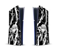 Head Case Designs Licenza Ufficiale NBA Marmo Nero Los Angeles Lakers Vinile Sticker Gaming Pelle Adesivo Compatibile con Sony Playstation 5 PS5 Slim Digital Edition Console