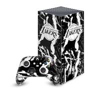 Head Case Designs Licenza Ufficiale NBA Marmo Nero Los Angeles Lakers Vinile Sticker Gaming Pelle Adesivo Compatibile con Xbox Series X