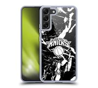 Head Case Designs Licenza Ufficiale NBA Marmo Nero New York Knicks Custodia in Gel [Protezione di Grado Militare] Compatibile con Samsung Galaxy S22+ 5G E Compatibile con MagSafe