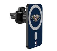 Head Case Designs Licenza Ufficiale NBA Navy Blu New Orleans Pelicans Logo Supporto Auto Magnetico, Caricatore Wireless 15W Compatibile con MagSafe iPhone And Android Qi Devices (Nero)