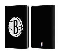 Head Case Designs Licenza Ufficiale NBA Nero Brooklyn Nets Logo Custodia Portafoglio in Pelle Compatibile con Amazon Kindle 11th Gen 6in 2022