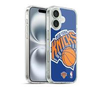 Head Case Designs Licenza Ufficiale NBA Oversize New York Knicks Custodia in Gel [Protezione di Grado Militare] Compatibile con Apple iPhone 16 E Compatibile con MagSafe