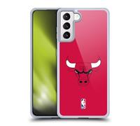 Head Case Designs Licenza Ufficiale NBA Semplice Chicago Bulls Custodia in Gel [Protezione di Grado Militare] Compatibile con Samsung Galaxy S21+ 5G E Compatibile con MagSafe