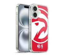 Head Case Designs Licenza Ufficiale NBA Sovradimensionato Atlanta Hawks Logo Custodia in Gel [Protezione di Grado Militare] Compatibile con Apple iPhone 16 E Compatibile con MagSafe