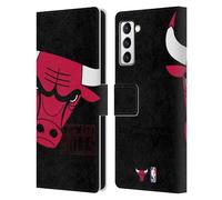 Head Case Designs Licenza Ufficiale NBA Sovradimensionato Chicago Bulls Logo Custodia Portafoglio in Pelle Compatibile con Samsung Galaxy S21+ 5G