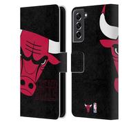 Head Case Designs Licenza Ufficiale NBA Sovradimensionato Chicago Bulls Logo Custodia Portafoglio in Pelle Compatibile con Samsung Galaxy S21 Fe 5G