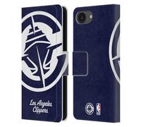 Head Case Designs Licenza Ufficiale NBA Sovradimensionato Los Angeles Clippers Logo Custodia Portafoglio in Pelle Compatibile con Apple iPhone 16e / iPhone 17e