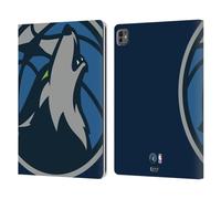 Head Case Designs Licenza Ufficiale NBA Sovradimensionato Minnesota Timberwolves Logo Custodia Portafoglio in Pelle Compatibile con Apple iPad PRO 13 M4/M5 2024/2025