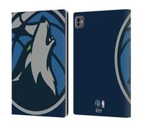 Head Case Designs Licenza Ufficiale NBA Sovradimensionato Minnesota Timberwolves Logo Custodia Portafoglio in Pelle Compatibile con Apple iPad PRO 11 M4/M5 2024/2025