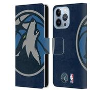 Head Case Designs Licenza Ufficiale NBA Sovradimensionato Minnesota Timberwolves Logo Custodia Portafoglio in Pelle Compatibile con Apple iPhone 13 PRO