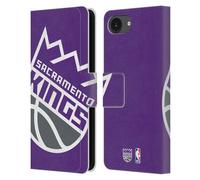Head Case Designs Licenza Ufficiale NBA Sovradimensionato Sacramento Kings Logo Custodia Portafoglio in Pelle Compatibile con Apple iPhone 16e / iPhone 17e
