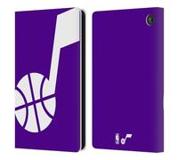 Head Case Designs Licenza Ufficiale NBA Sovradimensionato Utah Jazz Logo Custodia Portafoglio in Pelle Compatibile con Amazon Fire 7 2022