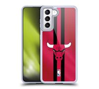 Head Case Designs Licenza Ufficiale NBA Strisce Chicago Bulls Custodia in Gel [Protezione di Grado Militare] Compatibile con Samsung Galaxy S21 5G E Compatibile con MagSafe