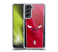 Head Case Designs Licenza Ufficiale NBA Striscione Verticale Chicago Bulls Custodia in Gel [Protezione di Grado Militare] Compatibile con Samsung Galaxy S21 Fe 5G E Compatibile con MagSafe
