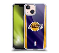 Head Case Designs Licenza Ufficiale NBA Striscione Verticale Los Angeles Lakers Custodia in Gel [Protezione di Grado Militare] Compatibile con Apple iPhone 13 Mini E Compatibile con MagSafe