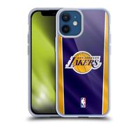Head Case Designs Licenza Ufficiale NBA Striscione Verticale Los Angeles Lakers Custodia in Gel [Protezione di Grado Militare] Compatibile con Apple iPhone 12 Mini E Compatibile con MagSafe
