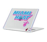 Head Case Designs Licenza Ufficiale NBA Testo Design Vice Nero Miami Heat Logo Custodia Laptop Trasparente Armatura Rigida Cristallo Compatibile con MacBook Air 13.6" A2681/A3113/A3240 2022/2024/2025