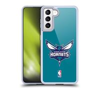 Head Case Designs Licenza Ufficiale NBA Verde Acqua Charlotte Hornets Logo Custodia in Gel [Protezione di Grado Militare] Compatibile con Samsung Galaxy S21 5G E Compatibile con MagSafe