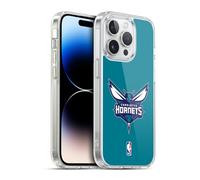 Head Case Designs Licenza Ufficiale NBA Verde Acqua Charlotte Hornets Logo Custodia in Gel [Protezione di Grado Militare] Compatibile con Apple iPhone 13 PRO E Compatibile con MagSafe