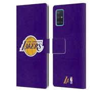 Head Case Designs Licenza Ufficiale NBA Viola Los Angeles Lakers Logo Custodia Portafoglio in Pelle Compatibile con Samsung Galaxy A51 (2019)