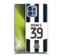 Head Case Designs Licenza Ufficiale Newcastle United Football Club Bruno Guimarães 2025/26 Giocatori Home Kit Custodia in Gel [Protezione di Grado Militare] Compatibile con Moto Edge 40 PRO/Plus 2023