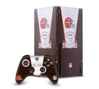 Head Case Designs Licenza Ufficiale NFL Banner Cleveland Browns Pacchetto Console Da Gioco Wrap E Pelle Per Controller Compatibile con Xbox Series X