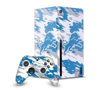 Head Case Designs Licenza Ufficiale NFL Camou Detroit Lions Pacchetto Console Da Gioco Wrap E Pelle Per Controller Compatibile con Xbox Series X