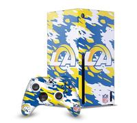 Head Case Designs Licenza Ufficiale NFL Camou Los Angeles Rams Pacchetto Console Da Gioco Wrap E Pelle Per Controller Compatibile con Xbox Series X