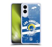 Head Case Designs Licenza Ufficiale NFL Casco Aspetto Sdrucito 100esimo Los Angeles Rams Logo Art Custodia in Gel [Protezione di Grado Militare] Compatibile con Samsung Galaxy S25 Edge