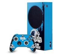 Head Case Designs Licenza Ufficiale NFL Colpo di Scopa Carolina Panthers Pacchetto Console Da Gioco Wrap E Pelle Per Controller Compatibile con Xbox Series S Console & Controller Bundle