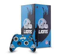 Head Case Designs Licenza Ufficiale NFL Colpo di Scopa Detroit Lions Pacchetto Console Da Gioco Wrap E Pelle Per Controller Compatibile con Xbox Series X