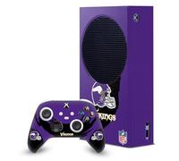 Head Case Designs Licenza Ufficiale NFL Colpo di spazzata Minnesota Vikings Pacchetto Console Da Gioco Wrap E Pelle Per Controller Compatibile con Xbox Series S Console & Controller Bundle