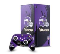 Head Case Designs Licenza Ufficiale NFL Colpo di spazzata Minnesota Vikings Pacchetto Console Da Gioco Wrap E Pelle Per Controller Compatibile con Xbox Series X
