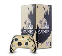 Head Case Designs Licenza Ufficiale NFL Colpo di spazzata New Orleans Saints Pacchetto Console Da Gioco Wrap E Pelle Per Controller Compatibile con Xbox Series X