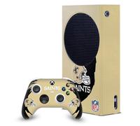 Head Case Designs Licenza Ufficiale NFL Colpo di spazzata New Orleans Saints Pacchetto Console Da Gioco Wrap E Pelle Per Controller Compatibile con Xbox Series S Console & Controller Bundle
