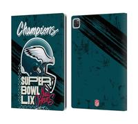 Head Case Designs Licenza Ufficiale NFL Elmo degli Eagles Campioni del Super Bowl LIX 2025 Custodia Portafoglio in Pelle Compatibile con Apple iPad PRO 12.9 2020/2021/2022