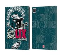 Head Case Designs Licenza Ufficiale NFL Elmo degli Eagles con Motivo Campioni del Super Bowl LIX 2025 Custodia Portafoglio in Pelle Compatibile con Apple iPad PRO 12.9 2020/2021/2022