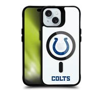 Head Case Designs Licenza Ufficiale NFL Logo Indianapolis Colts Black Shockproof Bumper Case [Military Grade Protection] Compatible with Apple iPhone 15 and Compatible with MagSafe