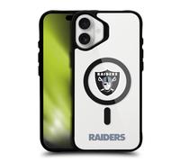 Head Case Designs Licenza Ufficiale NFL Logo Las Vegas Raiders Black Shockproof Bumper Case [Military Grade Protection] Compatible with Apple iPhone 16 Plus and Compatible with MagSafe
