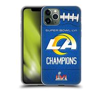 Head Case Designs Licenza Ufficiale NFL Los Angeles Rams Calcio 2022 Super Bowl LVI Champions Custodia in Gel [Grado Militare] Compatibile con Apple iPhone 11 PRO E Compatibile con MagSafe