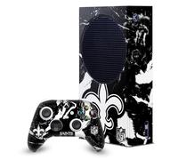 Head Case Designs Licenza Ufficiale NFL Marmo New Orleans Saints Pacchetto Console Da Gioco Wrap E Pelle Per Controller Compatibile con Xbox Series S Console & Controller Bundle