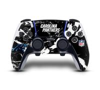 Head Case Designs Licenza Ufficiale NFL Marmoreo Carolina Panthers Vinile Sticker Gaming Pelle Adesivo Compatibile con Sony Playstation 5 PS5 DualSense Edge Controller