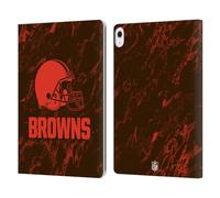 Head Case Designs Licenza Ufficiale NFL Marmoreo Colorato Cleveland Browns Graphics Custodia Portafoglio in Pelle Compatibile con Apple iPad Air 13 2024/2025
