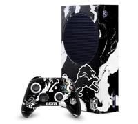 Head Case Designs Licenza Ufficiale NFL Marmoreo Detroit Lions Pacchetto Console Da Gioco Wrap E Pelle Per Controller Compatibile con Xbox Series S Console & Controller Bundle