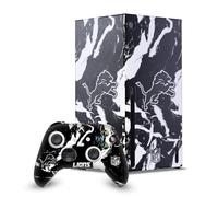 Head Case Designs Licenza Ufficiale NFL Marmoreo Detroit Lions Pacchetto Console Da Gioco Wrap E Pelle Per Controller Compatibile con Xbox Series X