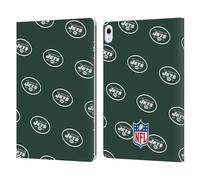 Head Case Designs Licenza Ufficiale NFL Pattern New York Jets Artwork Custodia Portafoglio in Pelle Compatibile con Apple iPad Air 13 2024/2025